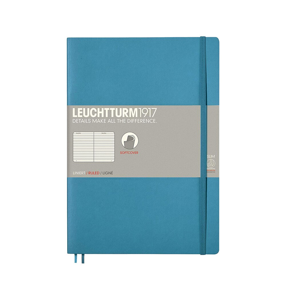 Leuchtturm 1917 B5 Softcover Composition Notebook Nordic Blue Ruled